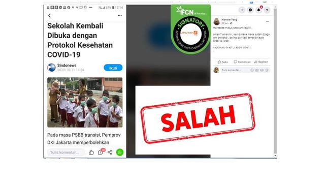 Cek Fakta Tidak Benar Sekolah Dibuka Lagi Saat PSBB 