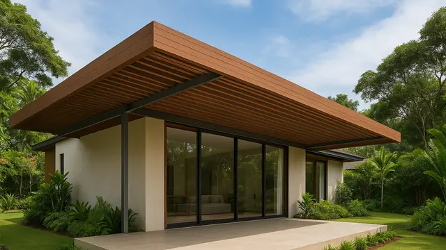 Model Teras Dak Gantung ala Pinterest untuk Rumah Minimalis 2025/ Ilustrasi oleh AI