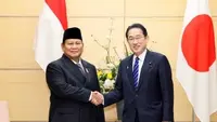 Pertemuan bilateral antara Prabowo Subianto dan PM Jepang Fumio Kishida di Tokyo, Rabu (3/4/2024). (Dok. Kementerian Luar Negeri Jepang)