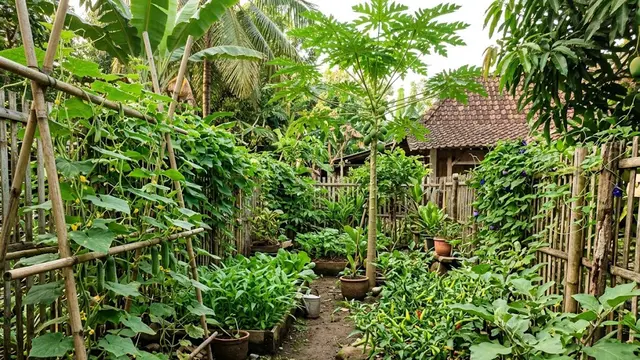 Kebun Campur Buah dan Sayur Rambat untuk Kebutuhan Dapur Sehari-hari