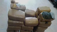 50 kilogram ganja kering yang akan diselundupkan ke Sumatera Utara (Rino Abonita/Liputan6.com)