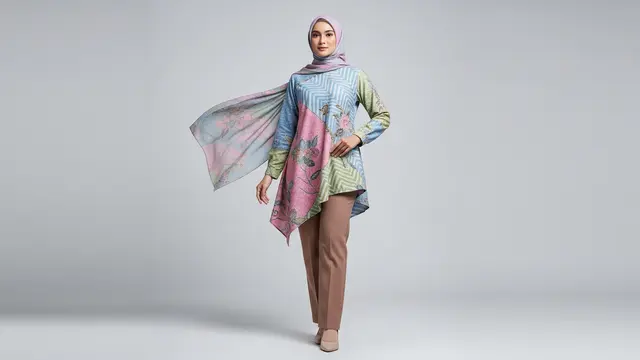 Desain Blouse Batik Lebaran Kekinian yang Cocok untuk Celana atau Rok