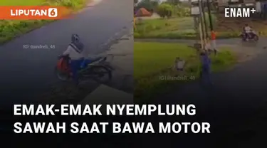 Nasib apes dialami oleh seorang emak-emak saat membawa motor bebek