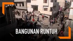 Sebuah bangunan berlantai tiga di kota Karachi, Pakistan, runtuh. Dua orang dilaporkan tewas karena insiden ini.