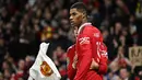 Marcus Rashford. Striker asal Inggris yang kini menjalani musim ke-8 bersama Manchester United sejak dipromosikan dari tim U-18 pada tengah musim 2015/2016 ini total tampil 11 kali dengan mencetak dua gol dari total 15 laga MU di Liga Europa 2016/2017. Musim ini ia menjadi andalan MU di lini depan setelah hengkangnya Cristiano Ronaldo. Dari total 20 laga di Liga Inggris musim 2022/2023 ia telah menyumbang 9 gol dan 3 assist. (AFP/Oli Scarff)