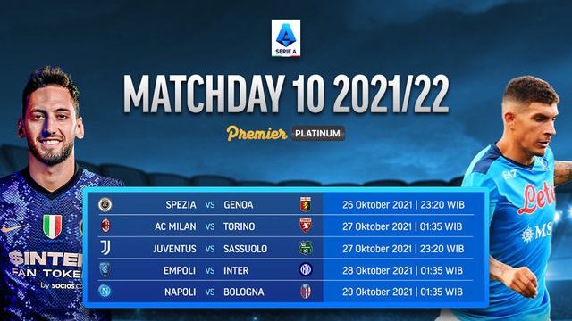 Jadwal dan Live Streaming Liga Italia Serie A Matchday 10 di Vidio Pekan Ini