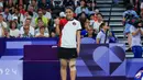 <p>Pebulutangkis Indonesia, Gregoria Mariska berfoto merayakan kemenangan atas wakil Republik Ceska, Tereza Svabikova pada laga terakhir Grup G nomor tunggal putri cabor bulutangkis Olimpiade Paris 2024 di Porte de la Chapelle Arena, Paris, Rabu (31/7/2024). Gregoria Mariska Tunjung menang straight-game 21-12, 21-18. (Dok. NOC Indonesia/Naif Muhammad Al'as)</p>