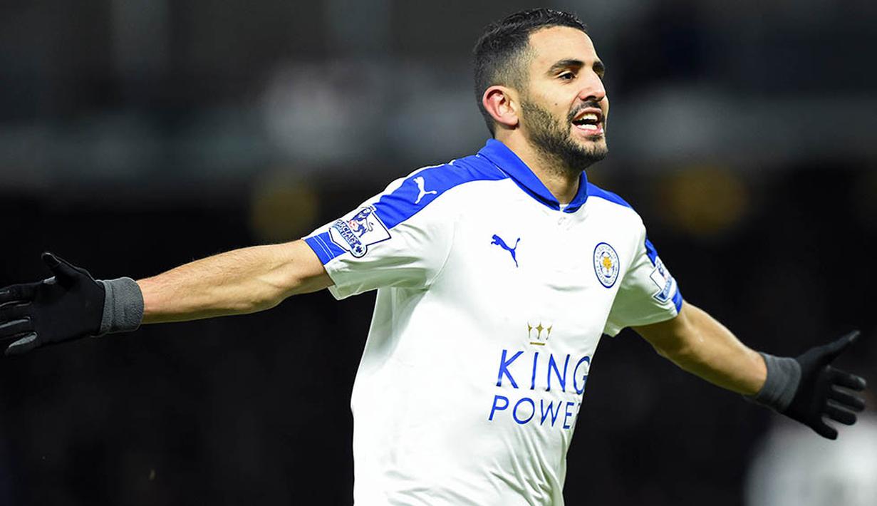 5. Riyad Mahrez (Leicester), 16 gol dari 33 penampilan. (AFP/Olly Greenwood) 