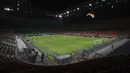 Suasana pertandingan Inter Milan dan Ludogorets yang tanpa penonton di Stadion San Siro, Milan, Italia (27/2/2020). Akibat virus COVID-19 yang sedang mewabawah, pertandingan leg kedua babak 32 besar Liga Europa UEFA antara Inter Milan melawan Ludogorets dimainkan tanpa.(Emilio Andreoli, UEFA via AP)