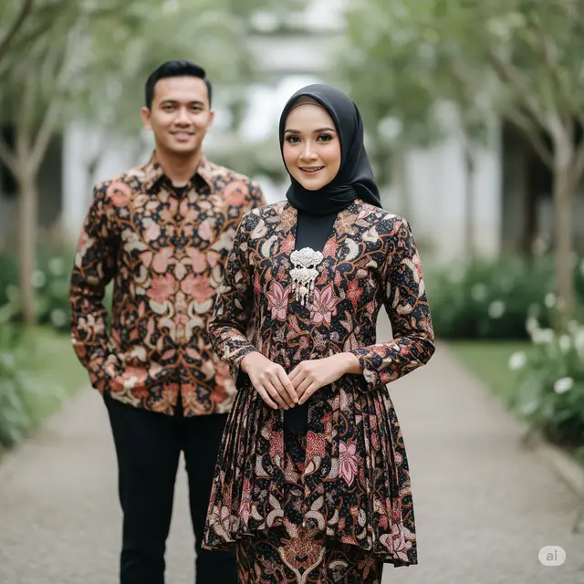 Model Batik Couple Wanita untuk Acara Pernikahan. Foto: Gemini