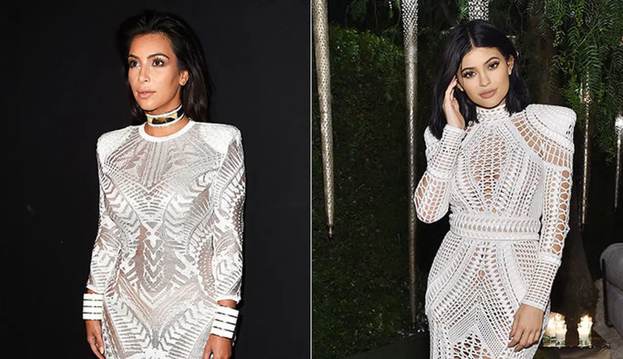 Lagi-lagi Kylie Jenner dan Kim Kardashian tampil dengan fesyen yang mirip meski di acara berbeda. Lihat deh betapa miripnya mereka dalam balutan baju dengan warna serupa! (HollywoodLife)
