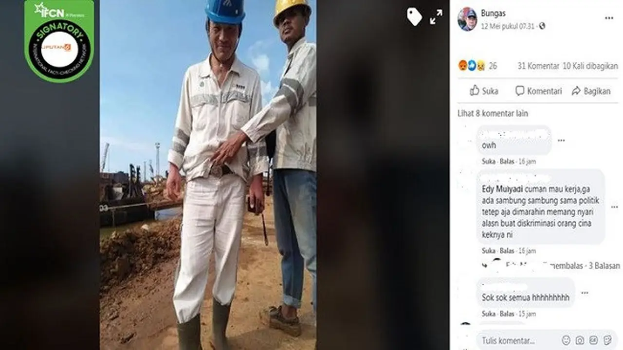 Gambar Tangkapan Layar Foto TKA Asal China