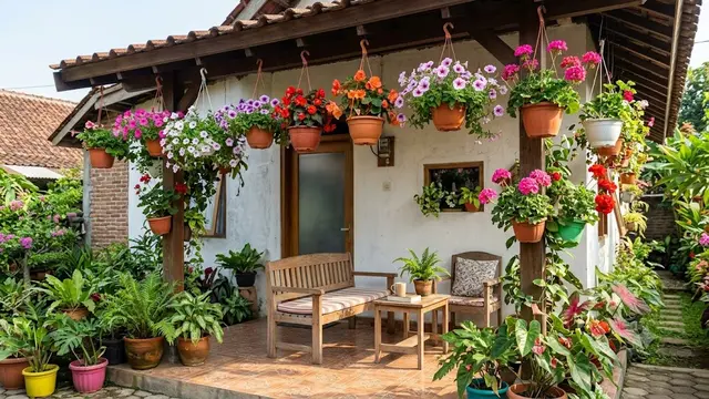 Inspirasi Taman Bunga Mini di Teras Rumah Sederhana