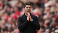 Ekspresi Manajer Arsenal Mikel Arteta di pertandingan melawan Bournemouth di pekan ke-32 Liga Inggris 2025/2026 di Emirates Stadium, Sabtu (11/04/2026) malam WIB. (AP Photo/Dave Shopland)