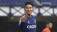 1. James Rodriguez (Everton) - Pemain asal Kolombia ini seolah terlahir kembali bersama Everton di bawah asuhan Carlo Ancelotti. Rodriguez menunjukan kualitasnya saat mencetak dua gol dan membawa Everton menang telak 4-2 atas Brighton. (Jan Kruger/Pool via AP)