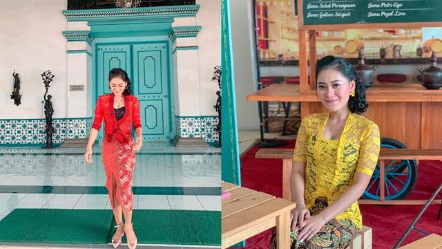 Potret Vita Alvia saat mengenakan kebaya, ia terlihat begitu anggun.