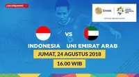 Jadwal 16 Besar sepak bola putra Asian Games 2018, Indonesia vs Uni Emirat Arab. (Bola.com/Dody Iryawan)