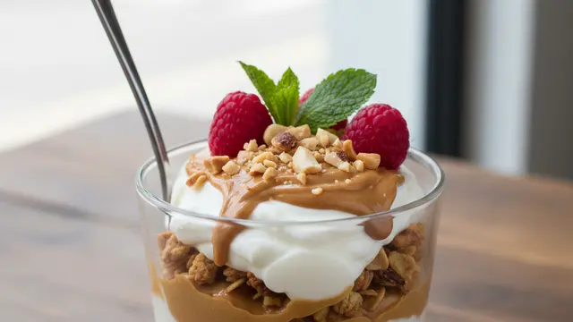 Greek Yogurt Parfait dengan Selai Kacang