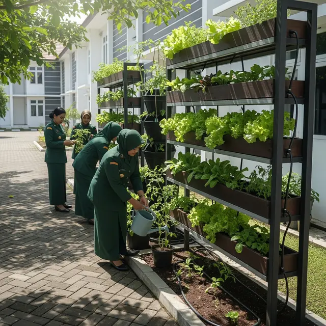 Kebun Sayur untuk Ibu Persit di Komplek TNI (Gemini AI)