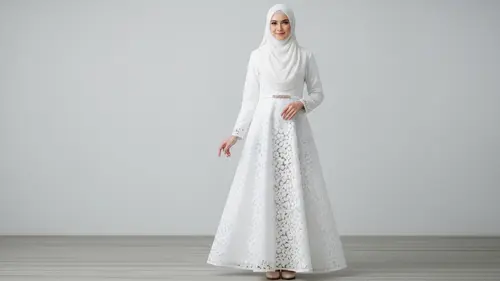 bridesmaid dress brokat hijab Hijab Bridesmaid Dress 2021 Lace Chiffon Maxi Dress with Long Sleeves Burgundy / 12