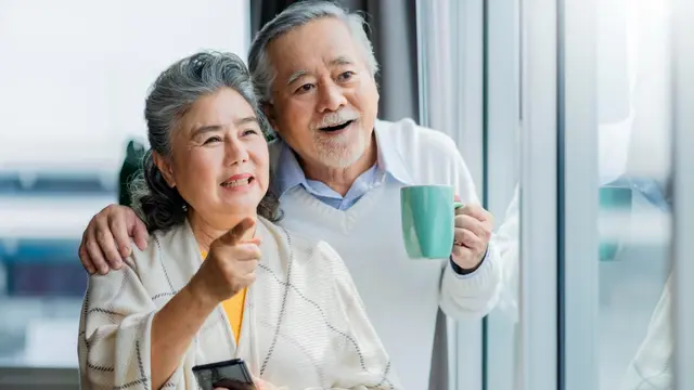 Ilustrasi ayah ibu, kakek nenek, lansia