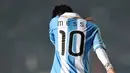 Reaksi kekecewaan Lionel Messi saat Argentina ditahan imbang Kolombia 0-0 pada laga lanjutan Grup A Copa America di Santa Fe, 6 Juli 2011. AFP PHOTO/RODRIGO BUENDIA