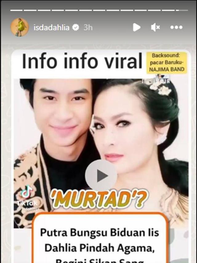 Reaksi Iis Dahlia anaknya dikabarkan pindah agama (Instagram/isdadahlia)
