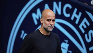 Pep Guardiola pada laga Man City vs Tottenham di pekan ke-2 Premier League 2025/2026 (c) AP Photo/Dave Thompson