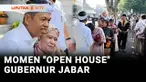 Ratusan warga antre untuk bersilaturahmi dengan Gubernur Jawa Barat, Dedi Mulyadi yang menggelar acara open house lebaran di Gedung Pakuan, Bandung, Jawa Barat. Dalam acara open house ini, warga disuguhi beragam kuliner.