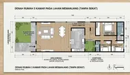 6 Denah Rumah 3 Kamar Tanpa Sekat untuk Lahan Memanjang, Bikin Ruangan Terasa Lebih Luas