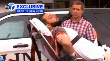 Sebuah gambar yang diambil dari video dari televisi WABC menunjukkan Ahmad Khan Rahami yang berhasil dilumpuhkan setelah tembak menembak dengan polisi di Linden, New Jersey, (19/9). (Courtesy WABC-TV via REUTERS)