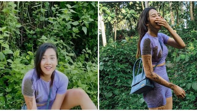 6 Momen Anya Geraldine Liburan di Bali, Sempat Jatuh dari Sepeda Sampai Luka