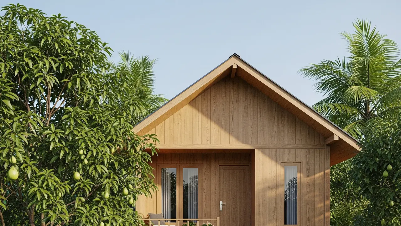 Inspirasi Rumah Sederhana di Kebun 2 Kamar Minimalis Tampak Estetik