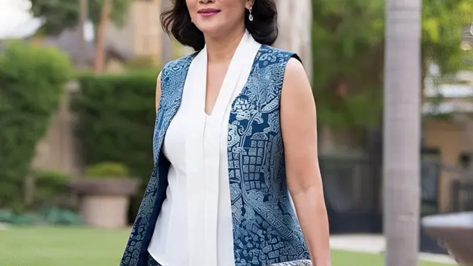 Ilustrasi Kardigan Batik Tanpa Lengan (Sumber Gambar: Meta AI)