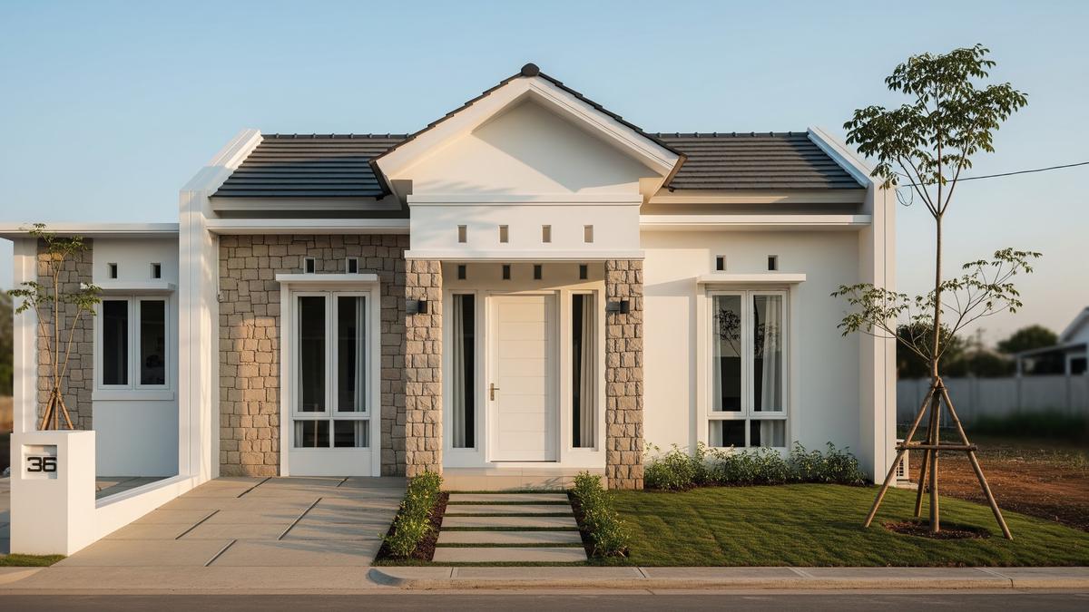 8 Inspirasi Fasad Rumah Tipe 36 dengan Material Campuran, Estetik Tanpa Renovasi Besar