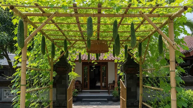 Inspirasi Kebun Pare Rambat di Pagar Rumah Kecil