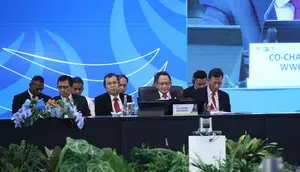Menteri Dalam Negeri, Muhammad Tito Karnavian dalam Ministerial Meeting The 10th World Water Forum atau Forum Air Sedunia ke-10 di Bali Nusa Dua Convention Center (BNDCC), Kabupaten Badung, Bali, Senin (20/5/2024). (Foto: Istimewa)