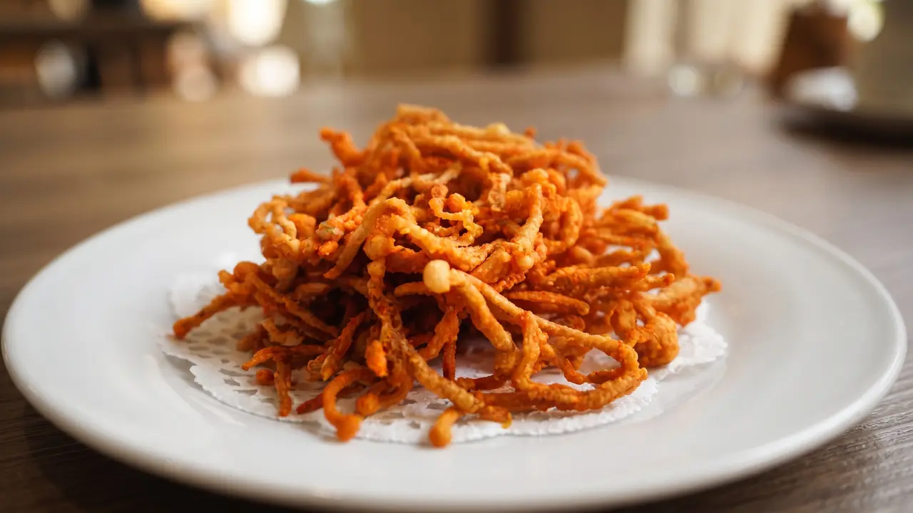 Jamur Enoki Goreng Tepung Bumbu Balado