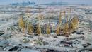 Gambar yang dirilis pada 20 November 2019, Stadion Lusail yang menjadi venue Piala Dunia 2022 sedang dalam pembangunan di utara ibu kota Qatar, Doha. Piala Dunia 2022 Qatar rencananya akan dimulai pada 21 November hingga 18 Desember. (Qatar’s Supreme Committee for Delivery and Legacy/AFP)