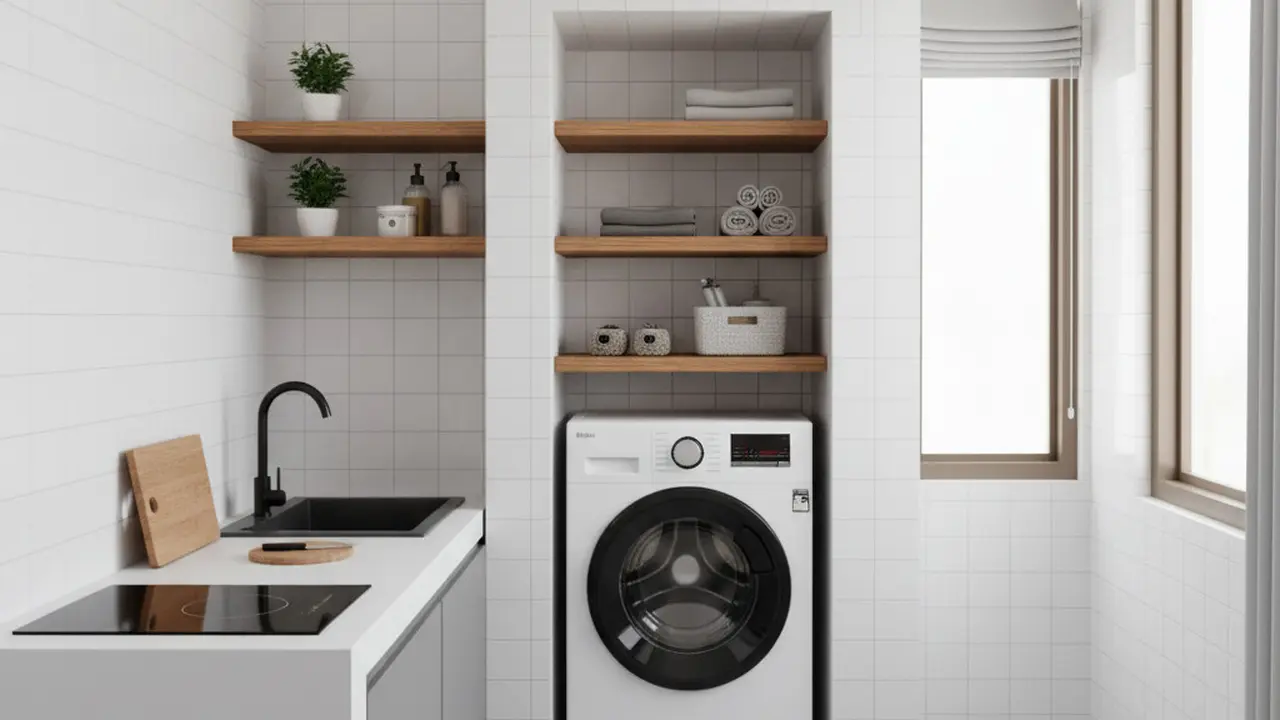 Model Dapur Rumah Kombinasi  Ruang Laundry