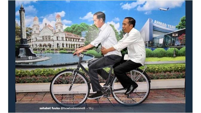 Jokowi bertemu 'kembaran' (Sumber: Twitter/howtodressvvell)