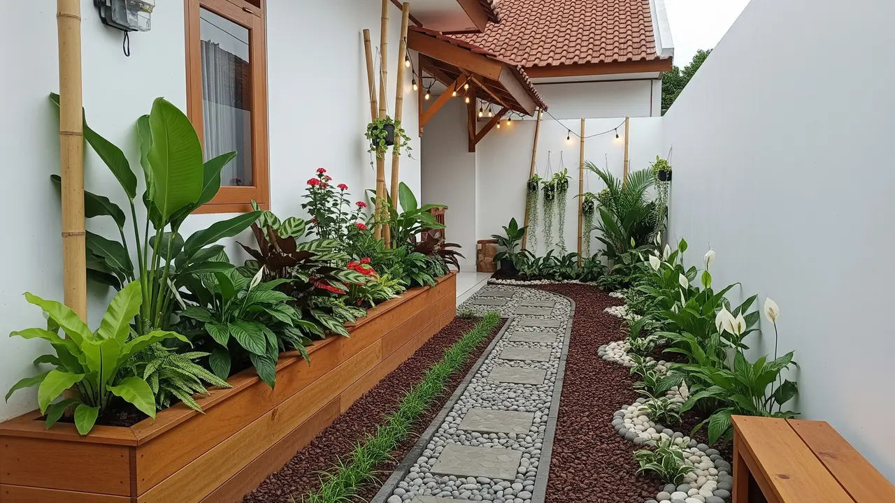 Kombinasi Tanaman Hias dan Elemen Kayu untuk Kebun Kecil yang Estetik