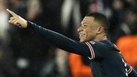 Kylian Mbappe keluar sebagai pahlawan usai gol semata wayangnya bersarang di gawang Real Madrid pada masa injury time babak kedua. (AP/Thibault Camus)
