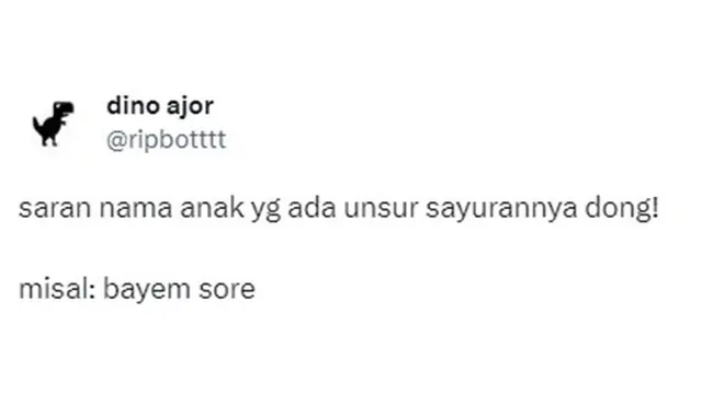 Netizen Ini Minta Saran Nama Anak Berunsur Sayuran, 7 Hasilnya Bikin Geleng Kepala