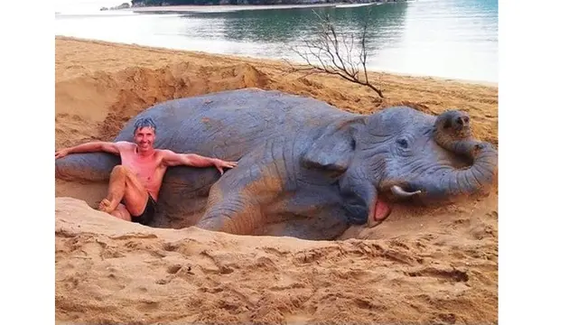 Hanya dengan Pasir, 7 Patung Karya Pria Ini Terlihat Sangat Nyata