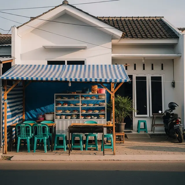 9 Desain Warung Outdoor di Halaman Depan Rumah, Estetis dan Menguntungkan