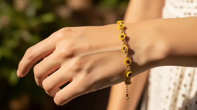 Model Gelang Emas Rantai Kombinasi Bunga Kecil/Gemini AI