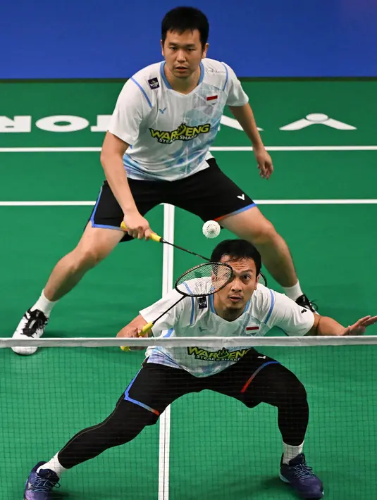 The Daddies berhasil meraih kemenangan lewat smash-smash keras dan beberapa kesalahan lawan. (Saeed KHAN/AFP)