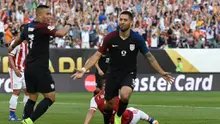 Clint Dempsey mencetak gol tunggal kemenangan AS atas Paraguay dalam laga Grup A Copa America Centenario 2016 di Stadion Lincoln Financial Field, Philadelphia, AS, Minggu (12/6/2016) WIB. (AFP/Don Emmert)