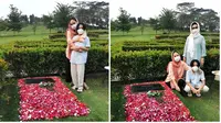 Momen BCL Ziarah ke Makam Ashraf Sinclair. (Sumber: Instagram.com/emmymuchlis)